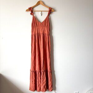 Roxy Flutter Strap Breezy Maxi Dress Size Medium